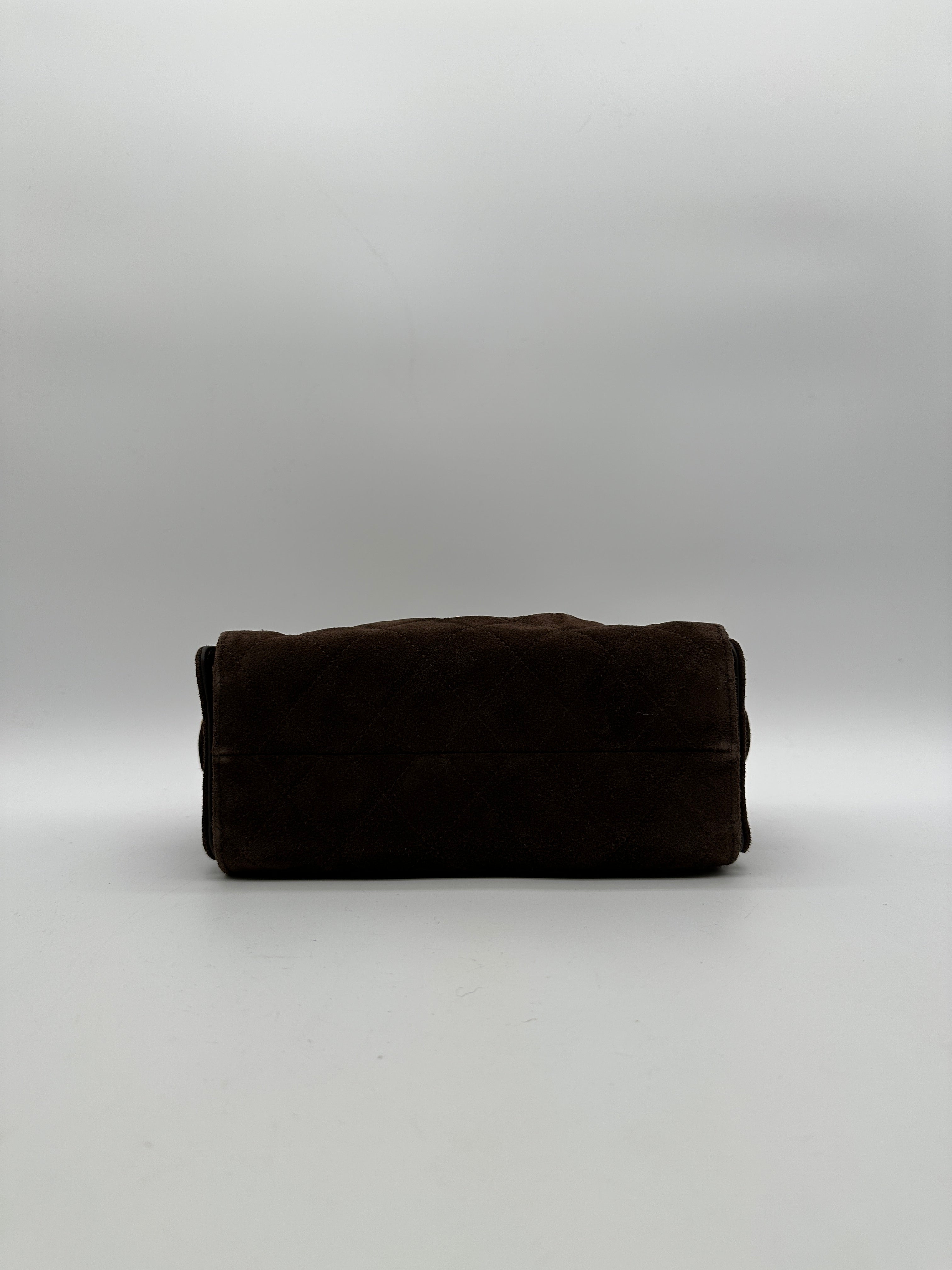 Chanel 25 Hobo Mini Dark Brown Suede Gold Hardware