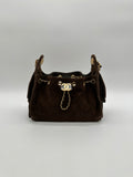 Chanel 25 Hobo Mini Dark Brown Suede Gold Hardware