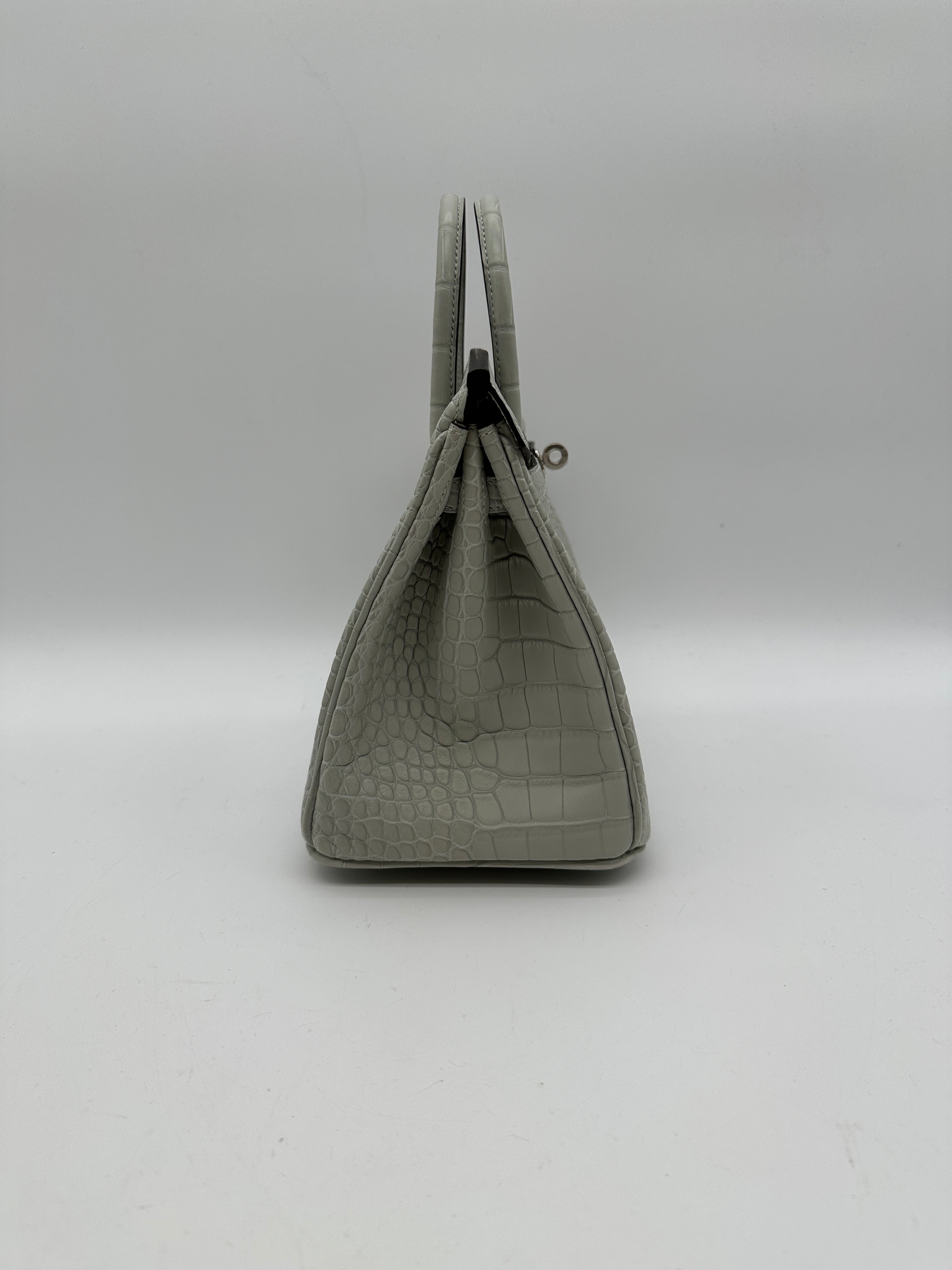 Hermès Birkin 25 Gris Neve Matte Alligator Palladium Hardware