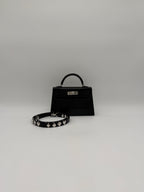 Hermès Mini Kelly Clou de coeur Black Chevre Palladium Hardware