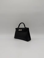 Hermès Mini Kelly Clou de coeur Black Chevre Palladium Hardware