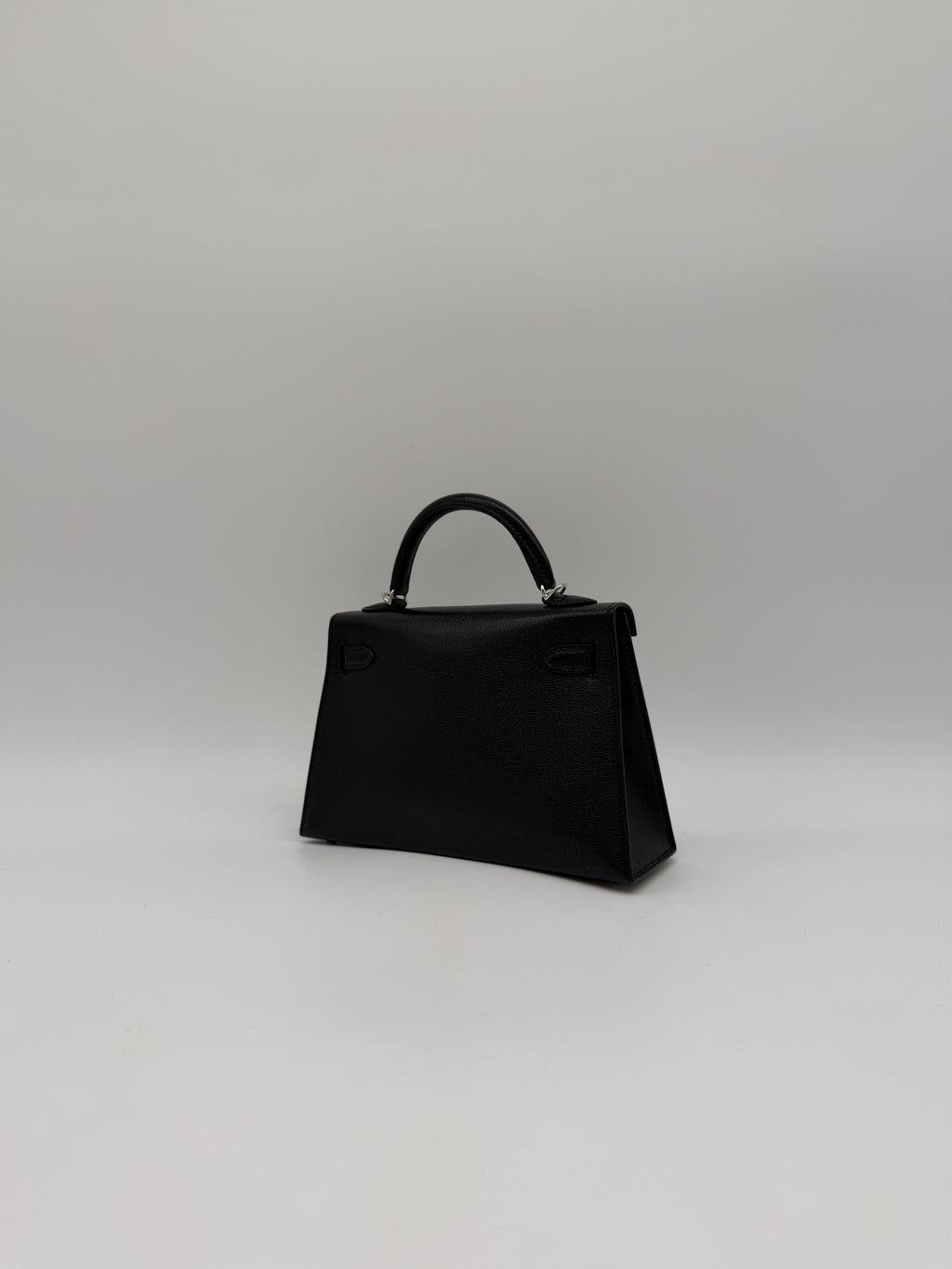 Hermès Mini Kelly Clou de coeur Black Chevre Palladium Hardware