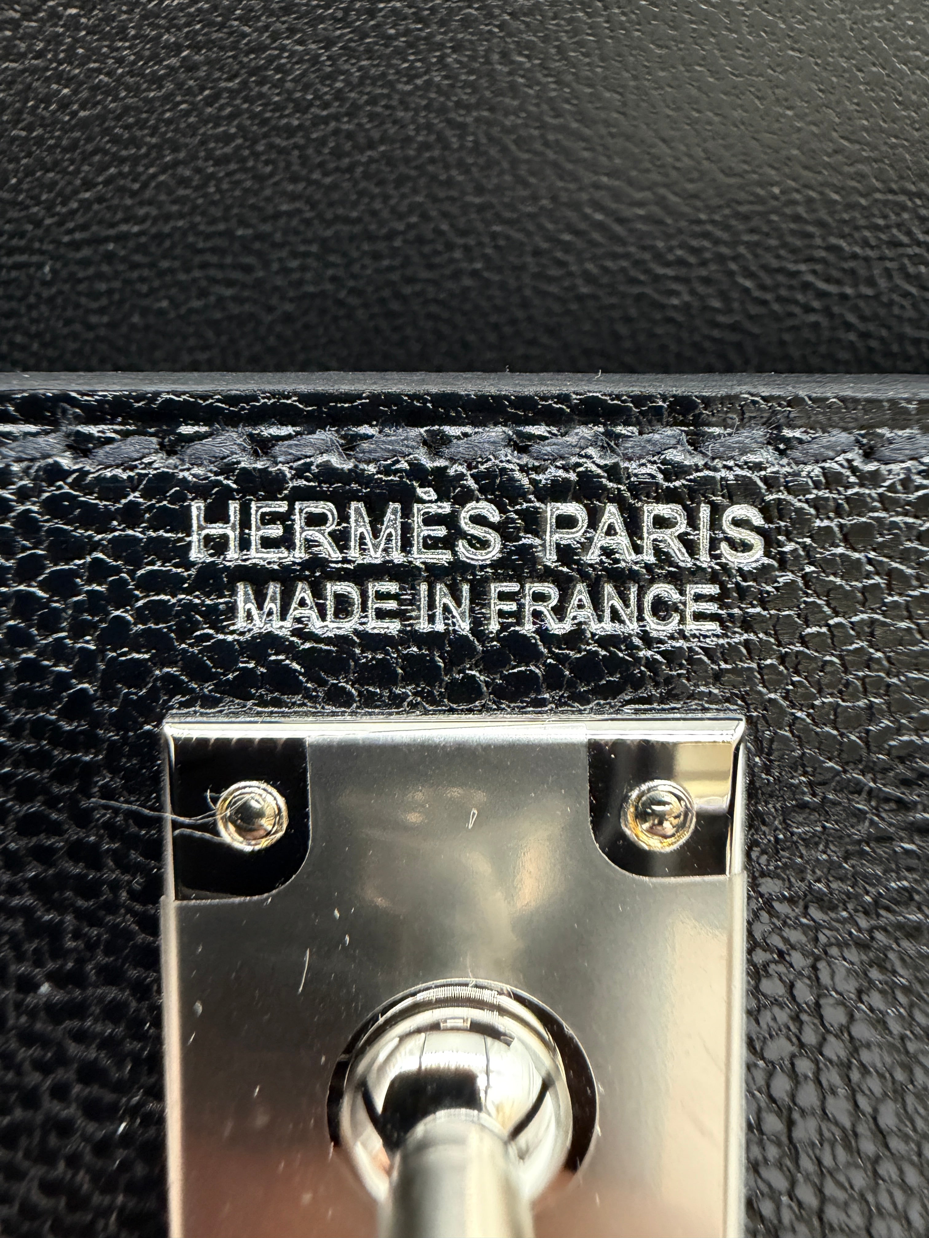 Hermès Mini Kelly Clou de coeur Black Chevre Palladium Hardware