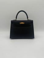 Hermès Kelly 25 Black Epsom Gold Hardware
