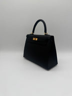 Hermès Kelly 25 Black Epsom Gold Hardware