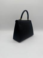 Hermès Kelly 25 Black Epsom Gold Hardware