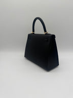 Hermès Kelly 25 Black Epsom Gold Hardware