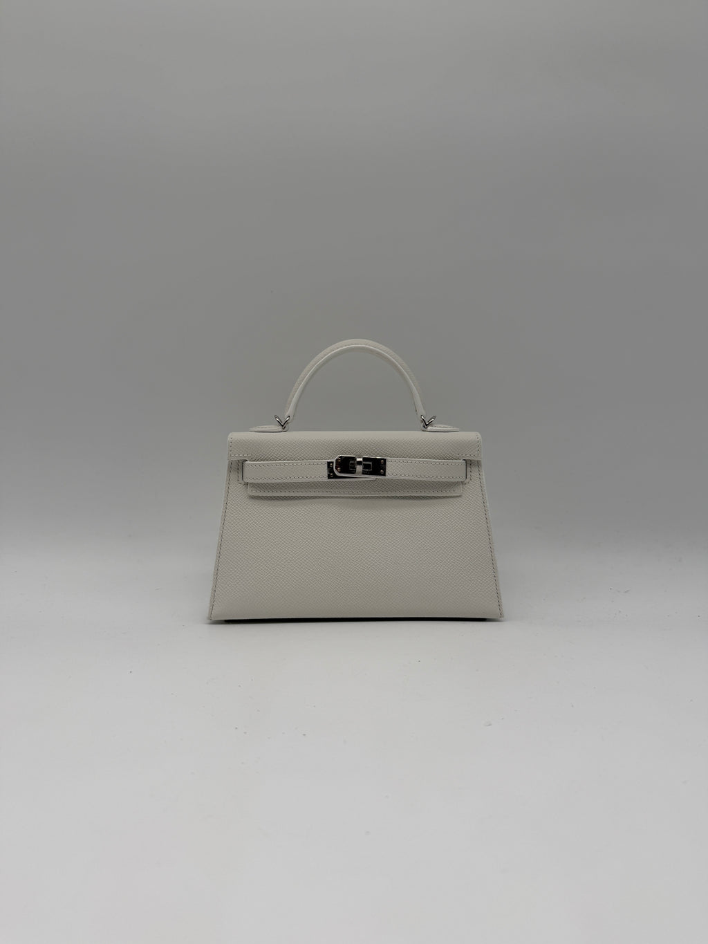 Hermès Mini Kelly White Epsom Palladium Hardware