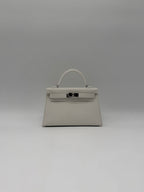 Hermès Mini Kelly White Epsom Palladium Hardware