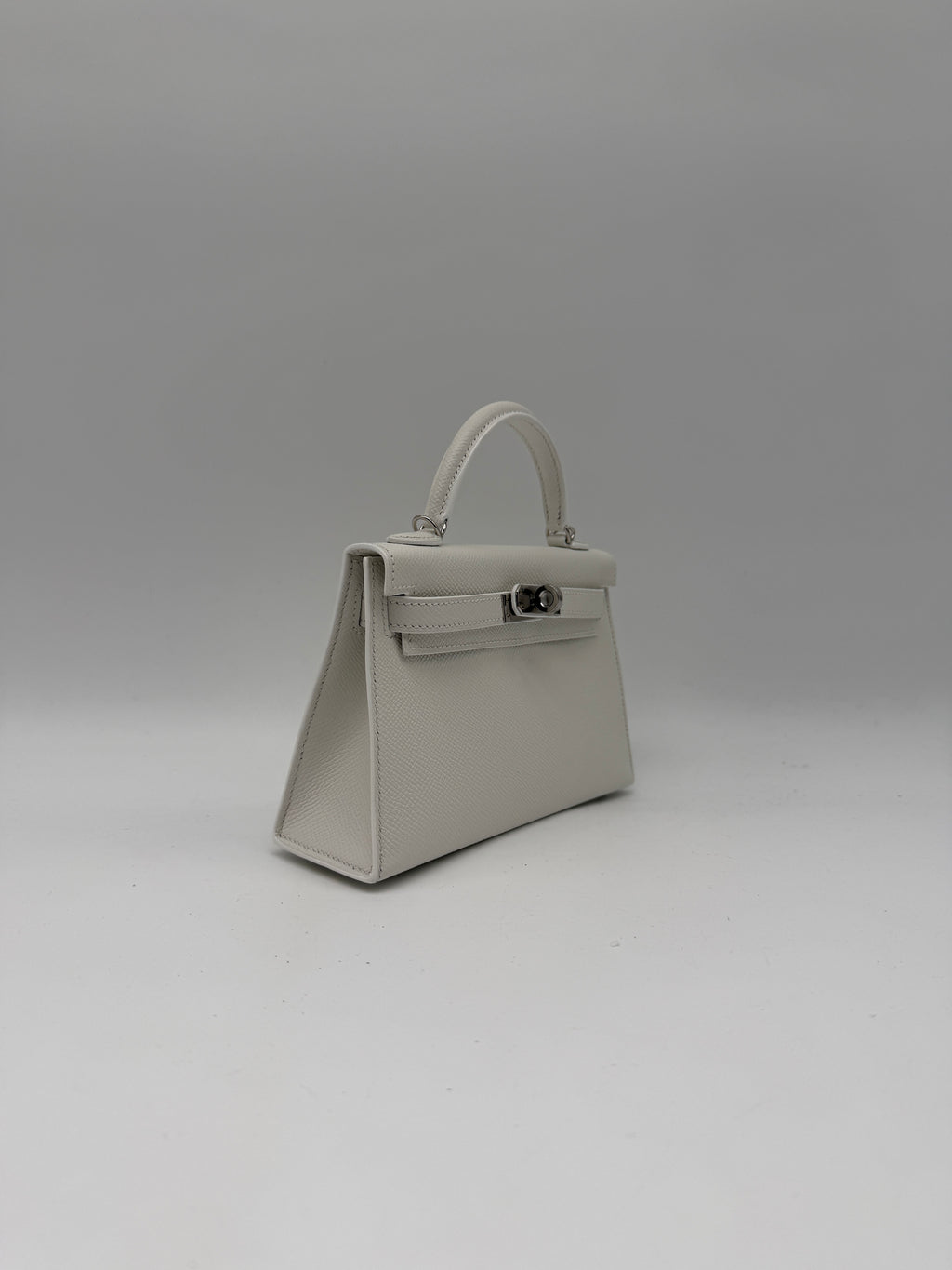 Hermès Mini Kelly White Epsom Palladium Hardware