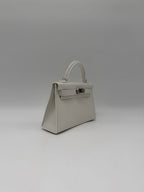 Hermès Mini Kelly White Epsom Palladium Hardware