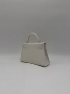 Hermès Mini Kelly White Epsom Palladium Hardware