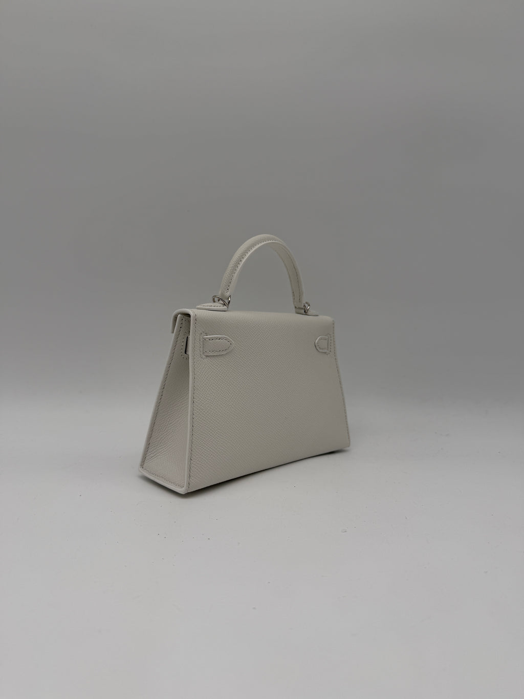 Hermès Mini Kelly White Epsom Palladium Hardware