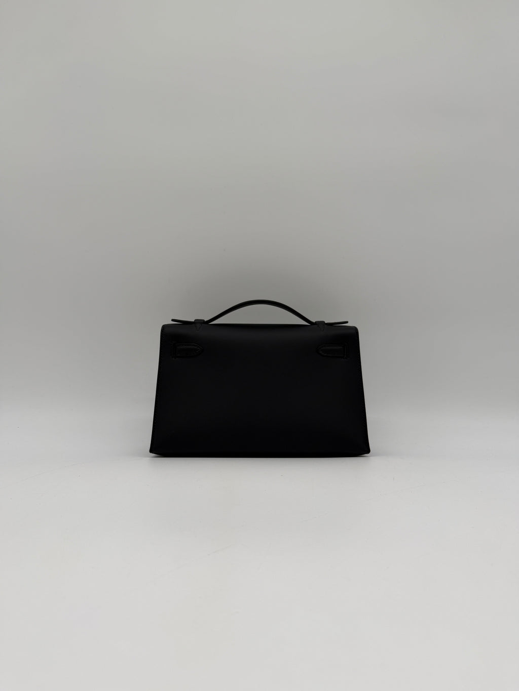 Hermès Kelly Pochette Black Swift Palladium Hardware