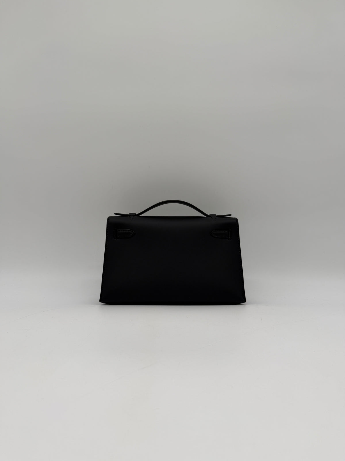 Hermès Kelly Pochette Black Swift Palladium Hardware