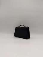 Hermès Kelly Pochette Black Swift Palladium Hardware