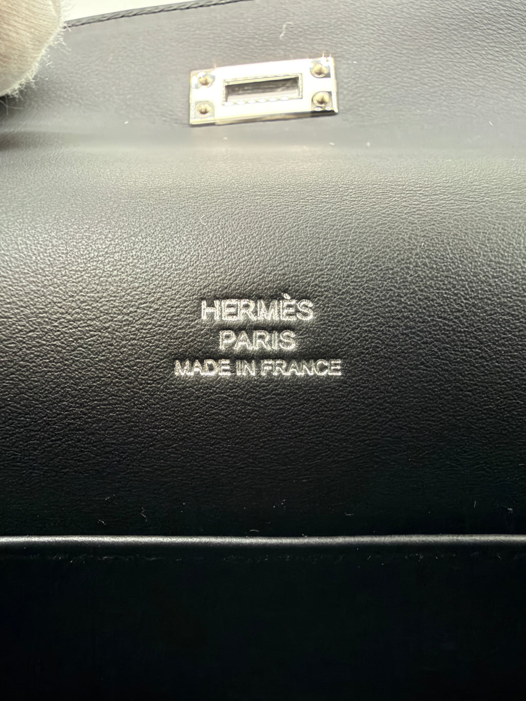 Hermès Kelly Pochette Black Swift Palladium Hardware
