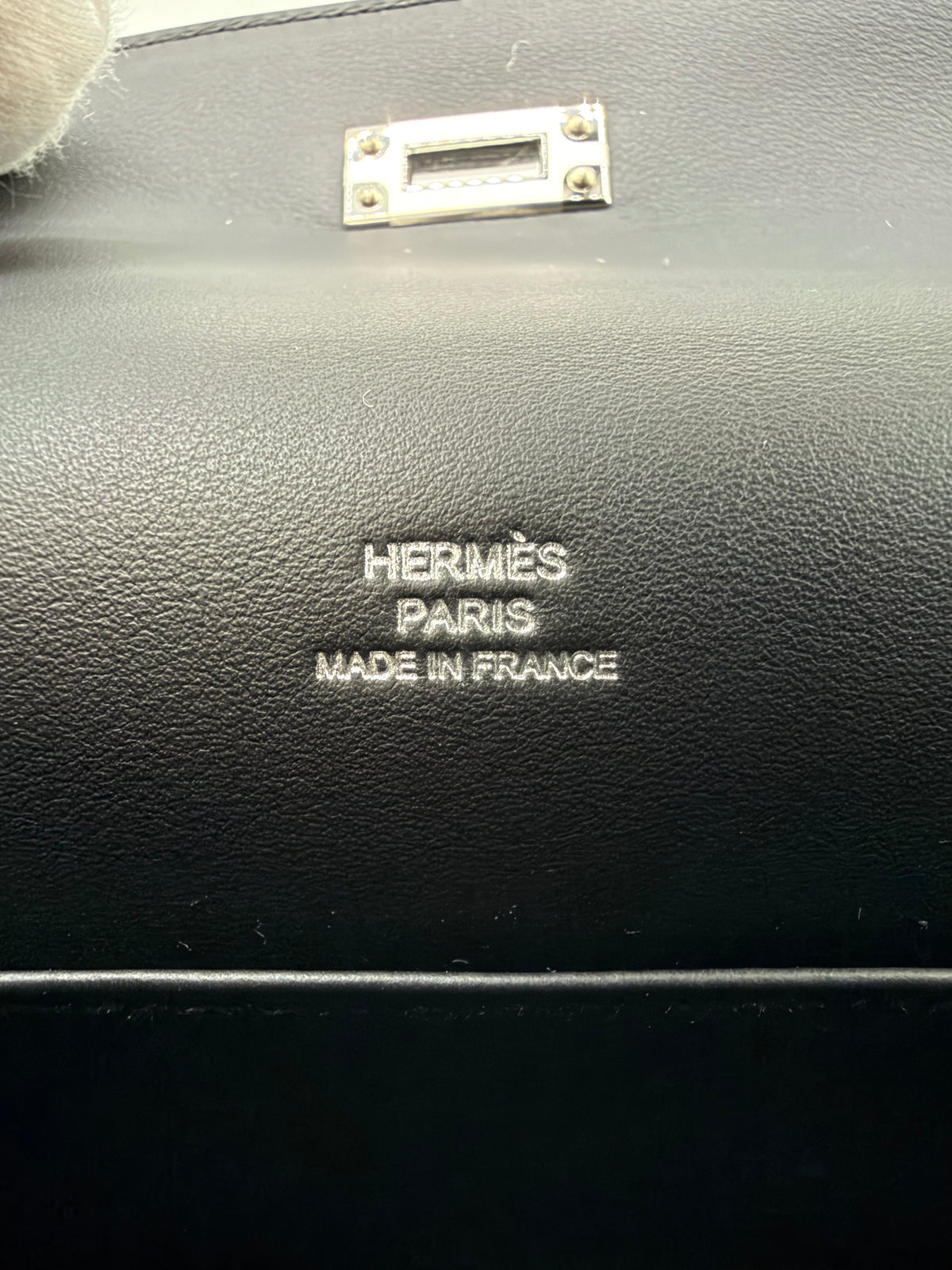 Hermès Kelly Pochette Black Swift Palladium Hardware