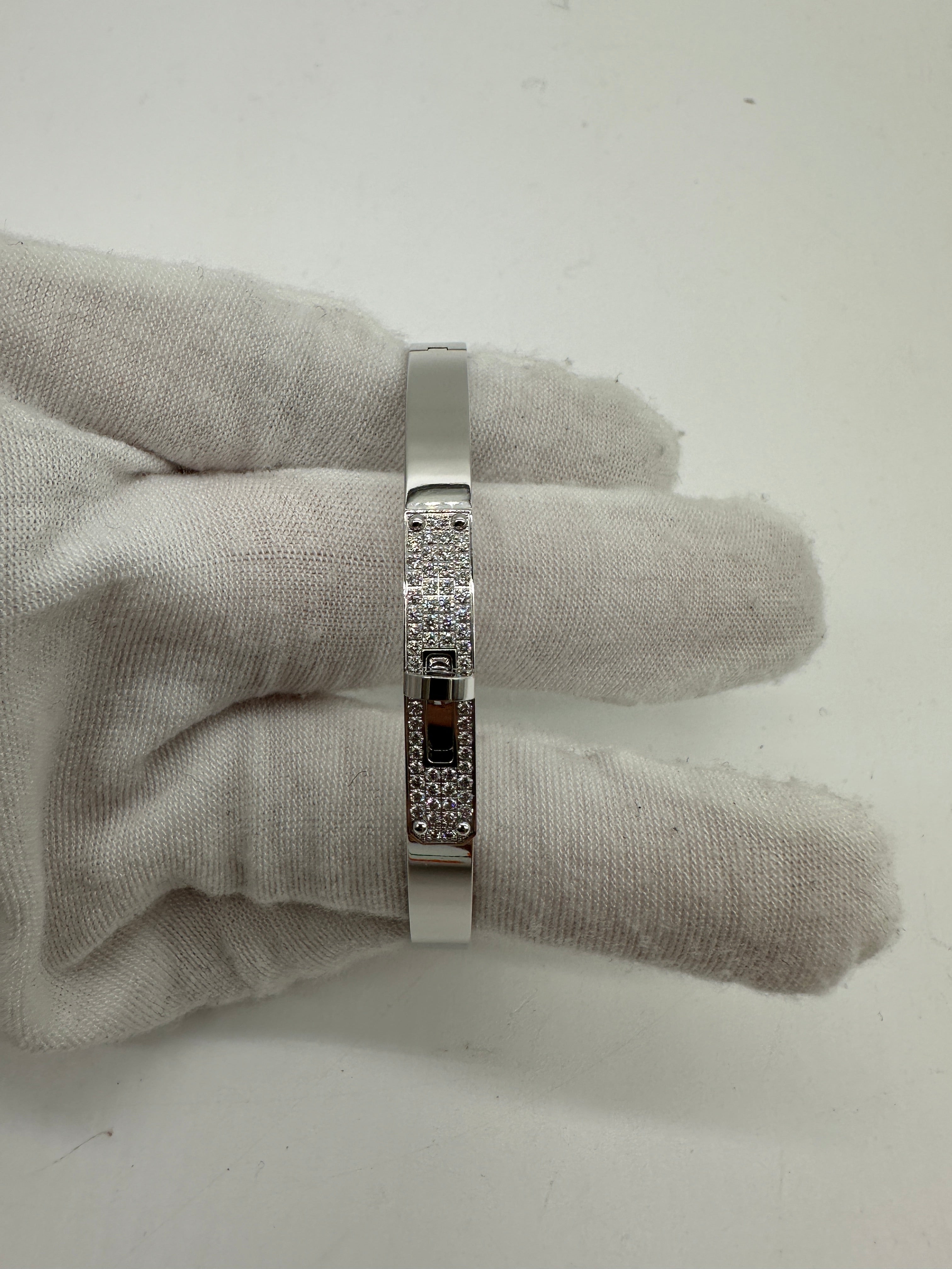 Hermès Kelly Bracelet Semi 61 diamonds 0.36ct PM