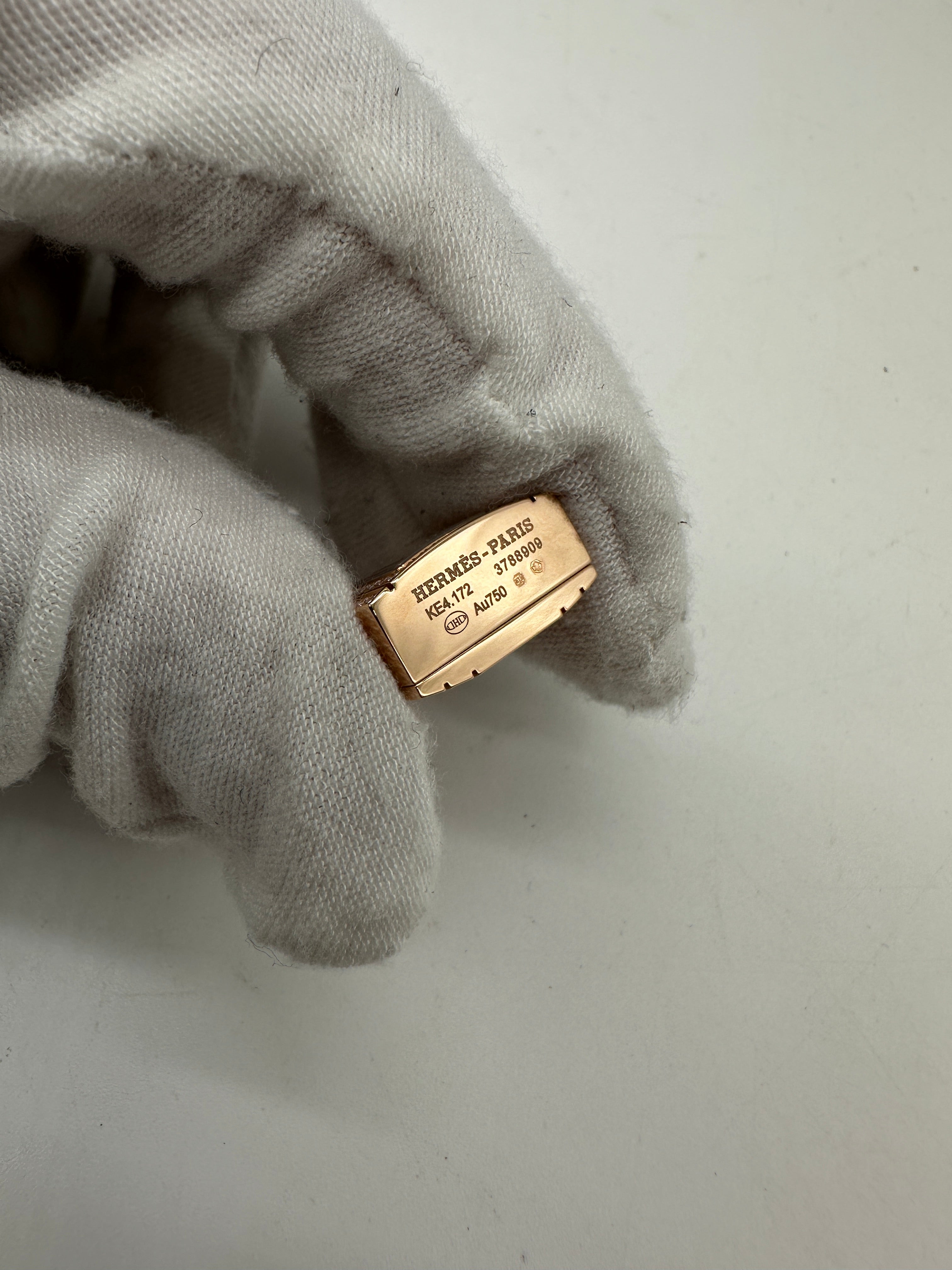 Hermès Kelly watch Mini model 16 mm Rose Gold 179 diamonds (0.889 ct)