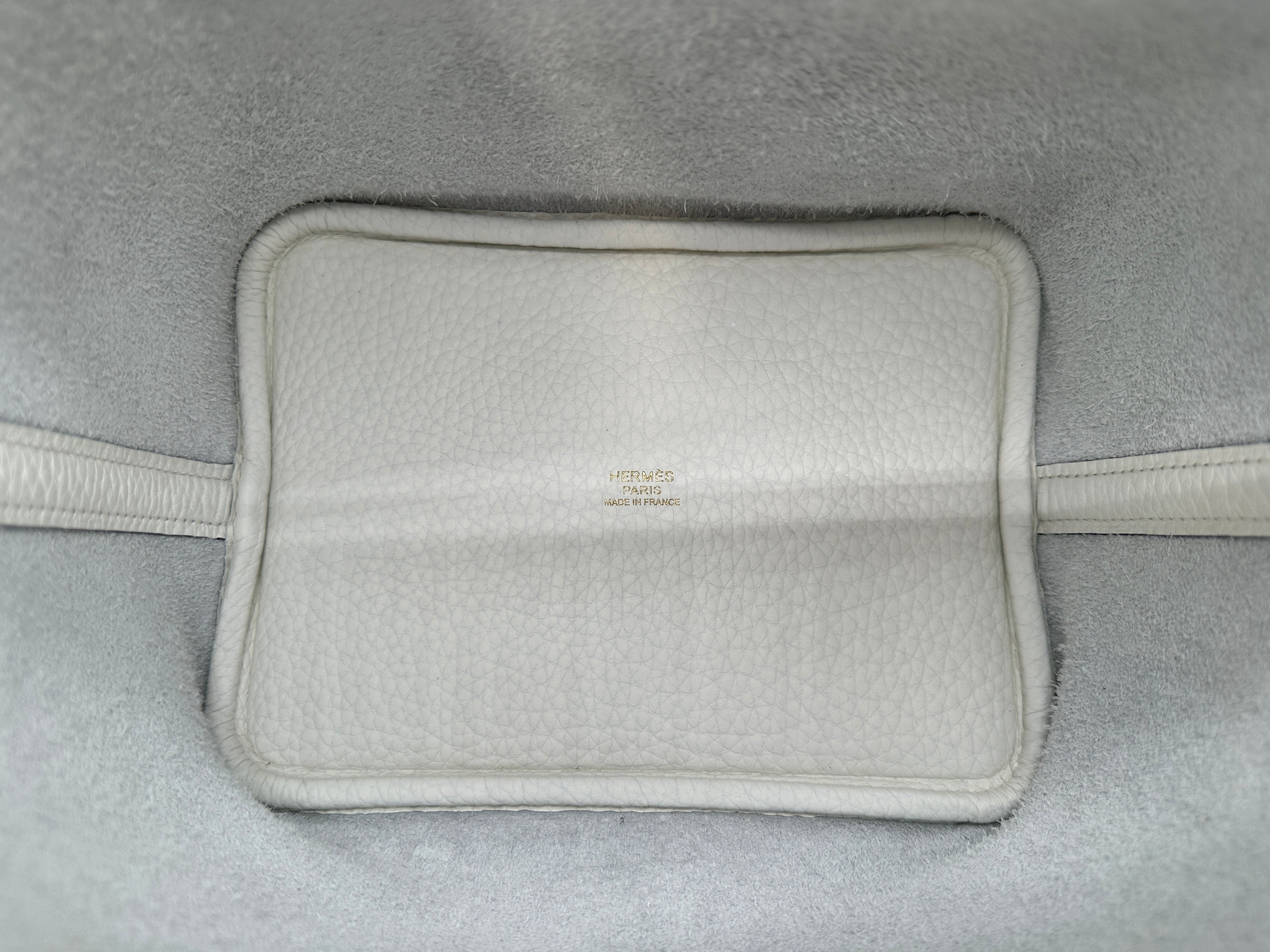 Hermès Picotin 18 New White Tourillion Clemence Gold Hardware