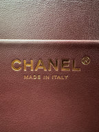 Chanel Maxi Flap Bag 32 Burgundy Suede Calfskin Gold-Tone Metal