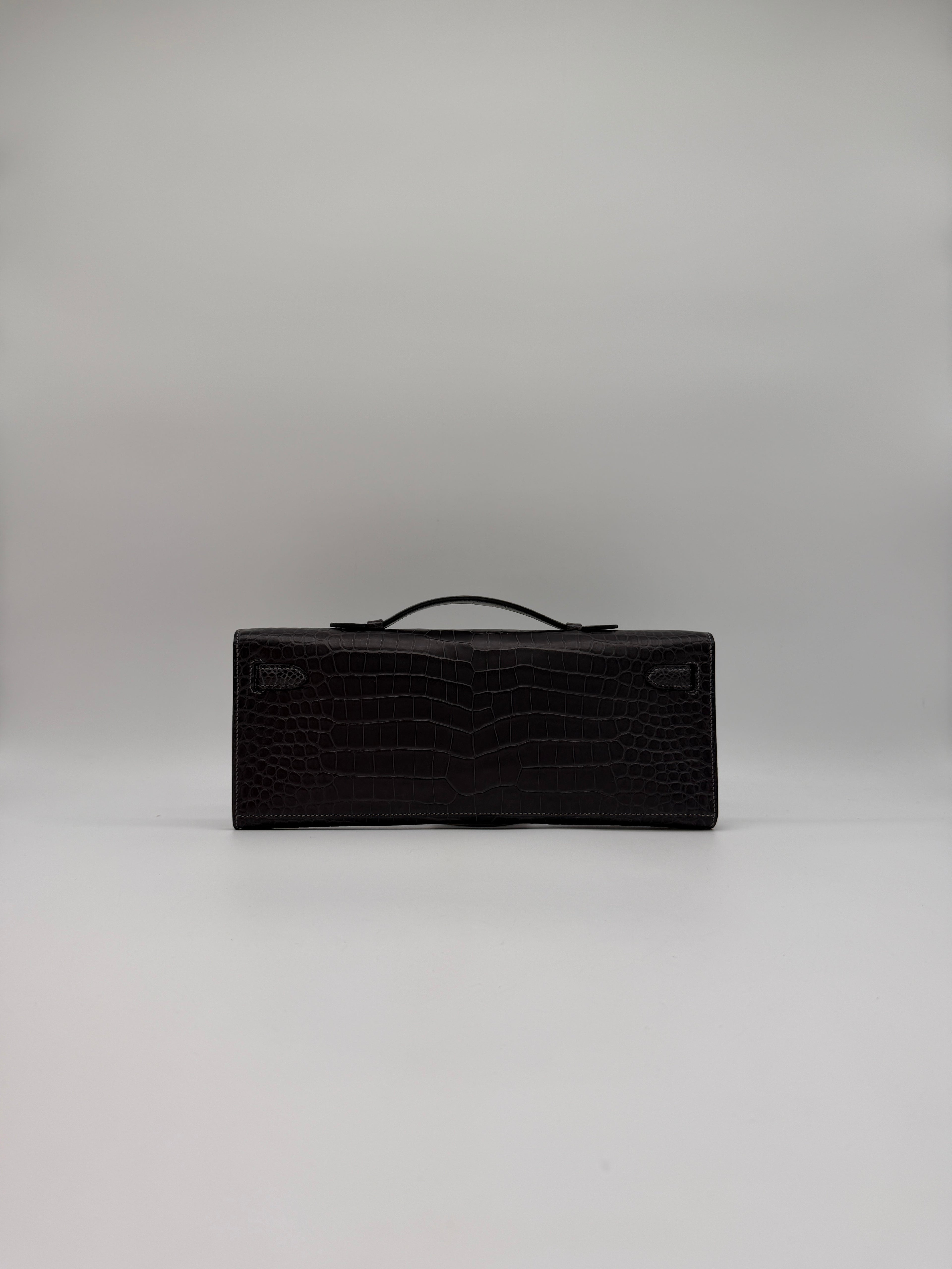 Hermès Kelly Cut Graphite Matt Porosus Permabrass Hardware