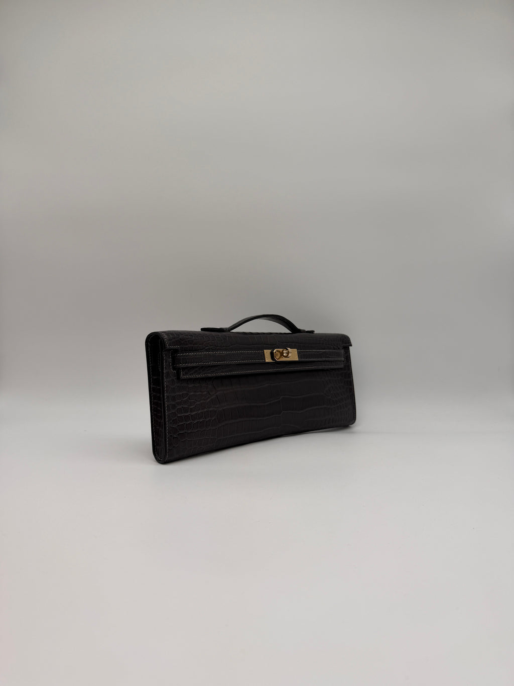 Hermès Kelly Cut Graphite Matt Porosus Permabrass Hardware