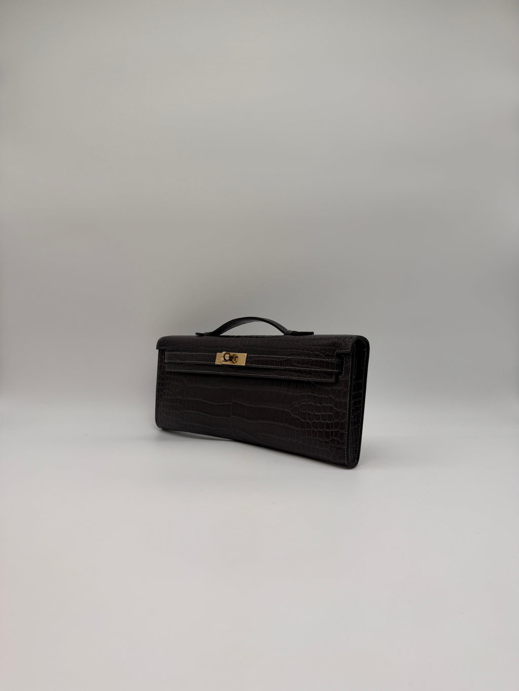 Hermès Kelly Cut Graphite Matt Porosus Permabrass Hardware
