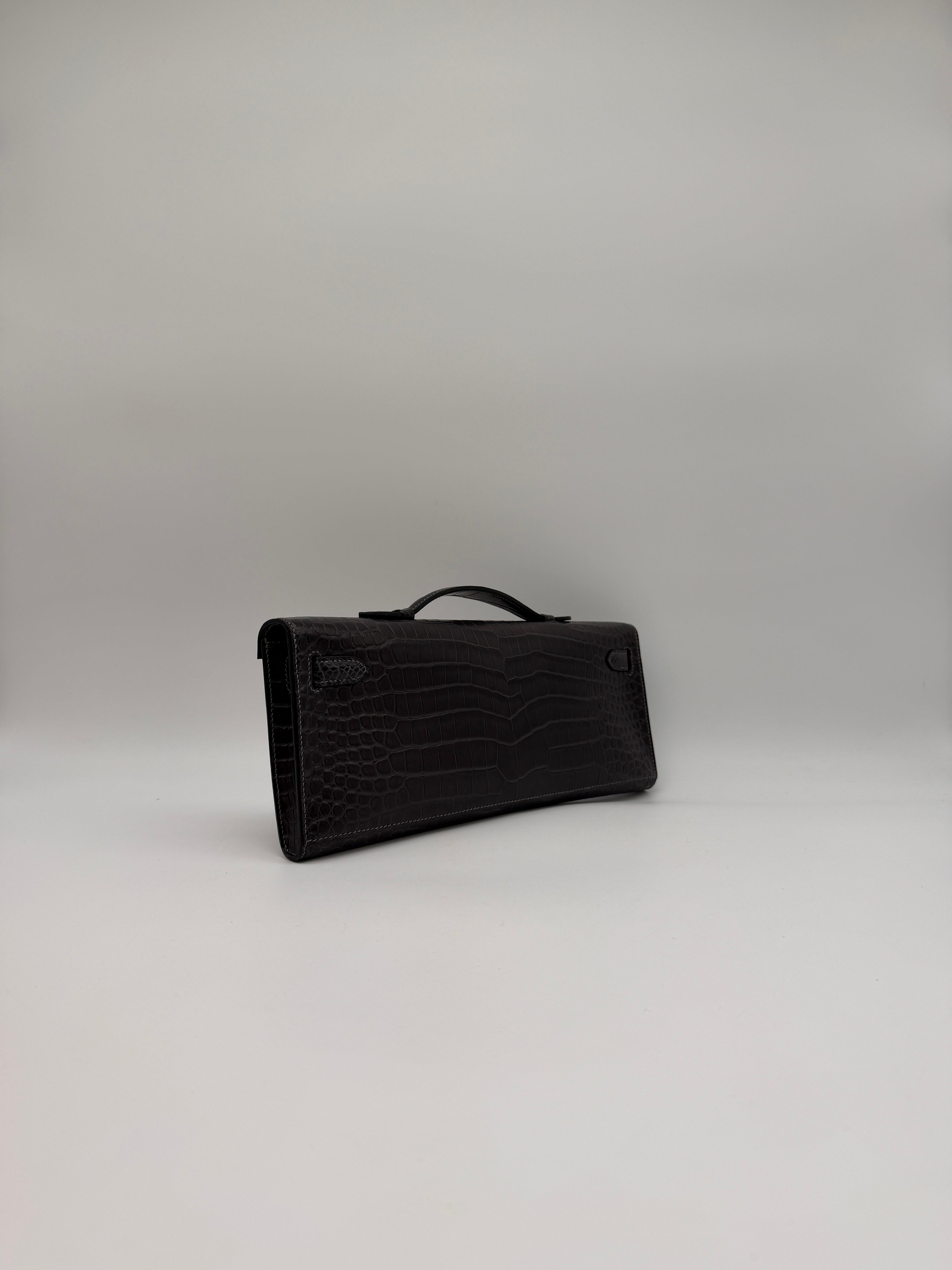 Hermès Kelly Cut Graphite Matt Porosus Permabrass Hardware