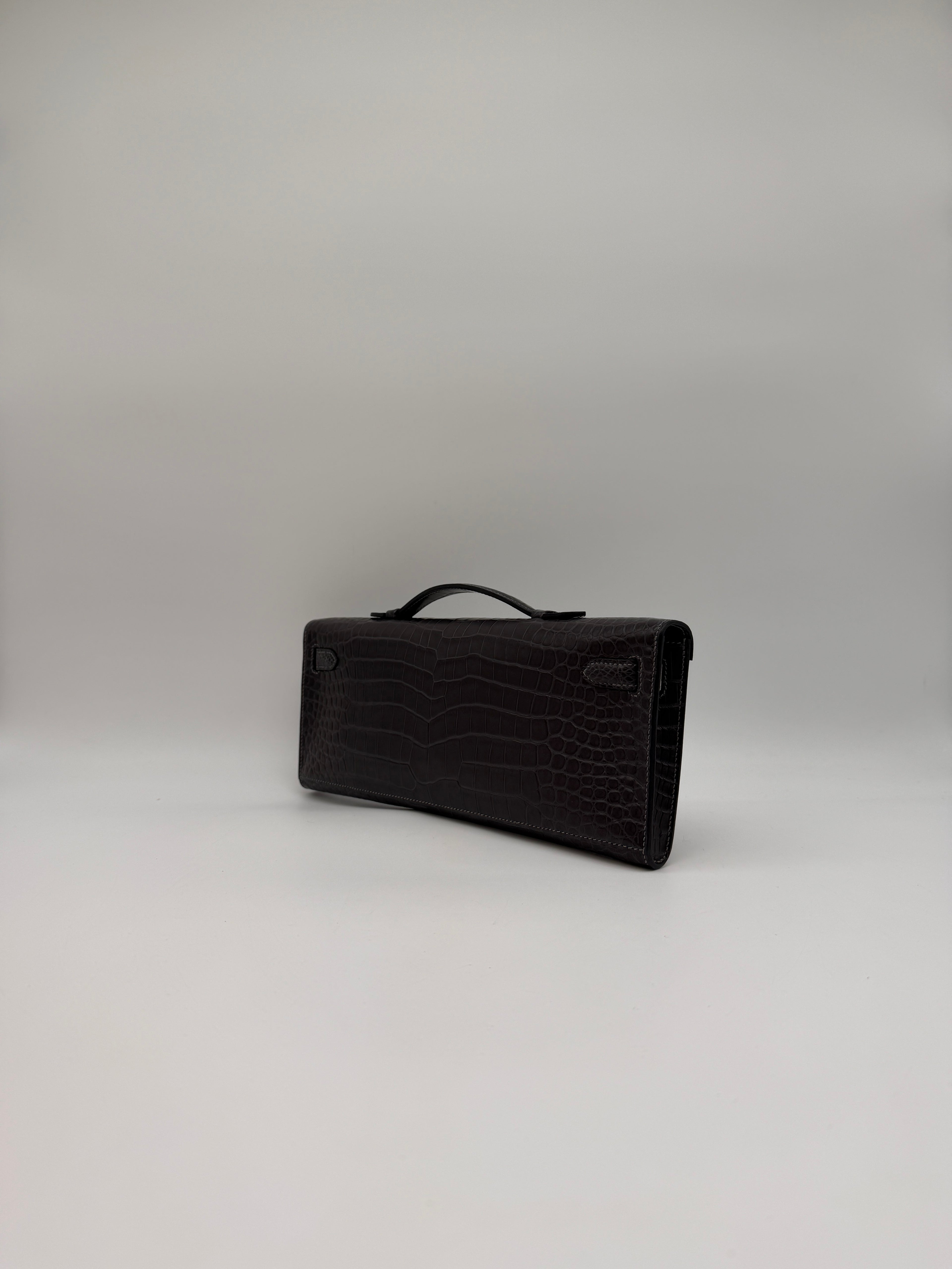 Hermès Kelly Cut Graphite Matt Porosus Permabrass Hardware