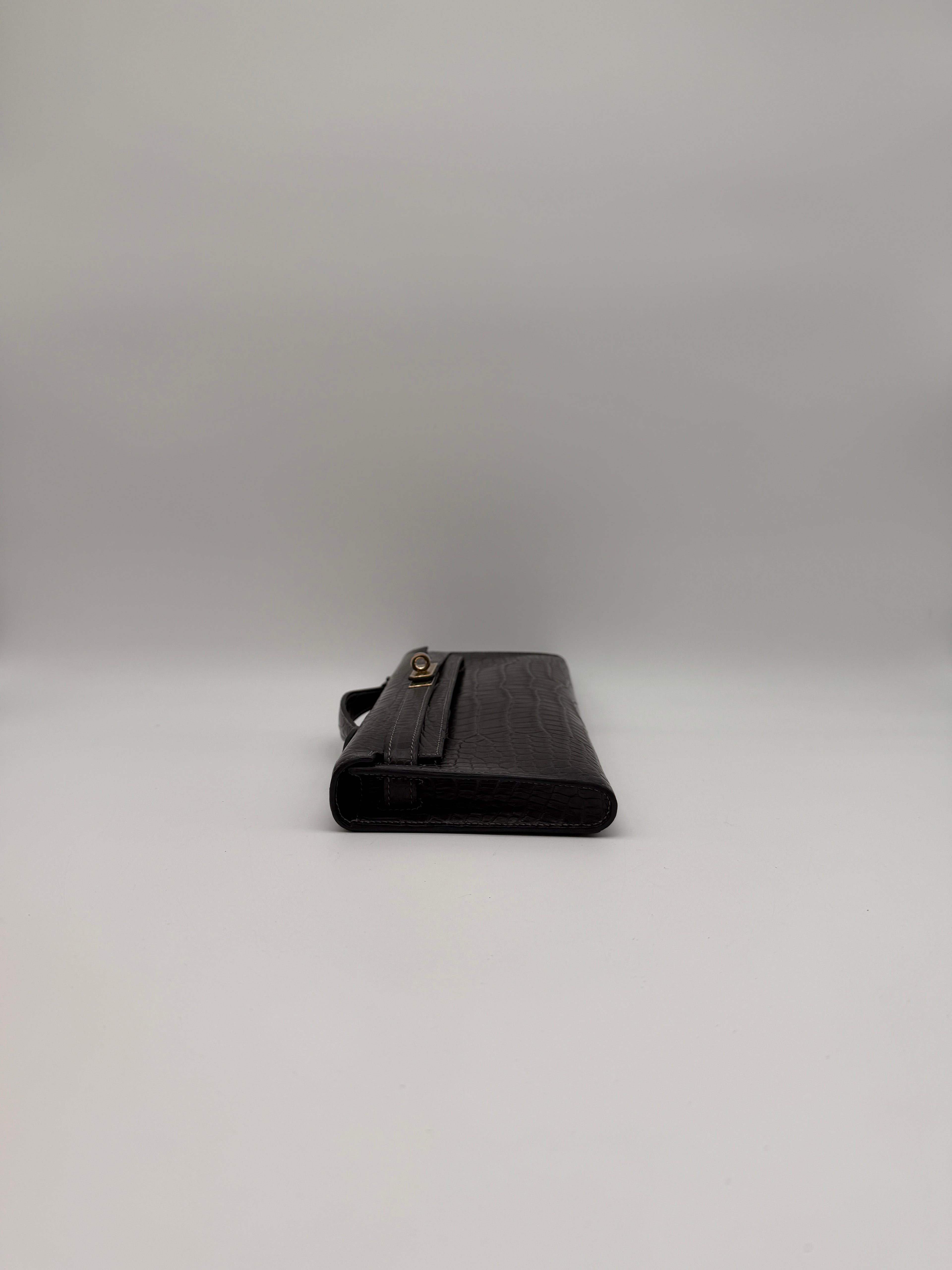 Hermès Kelly Cut Graphite Matt Porosus Permabrass Hardware
