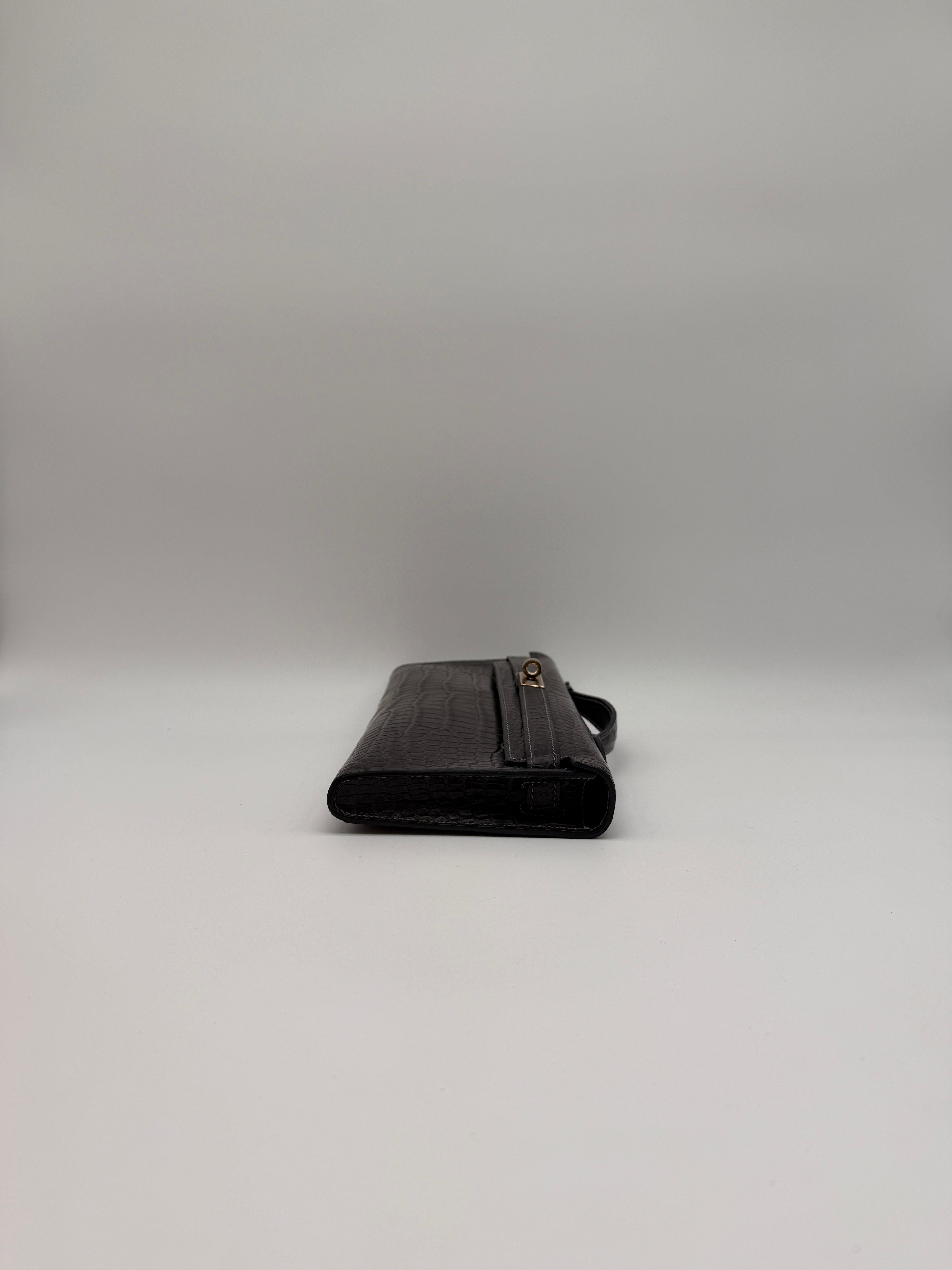 Hermès Kelly Cut Graphite Matt Porosus Permabrass Hardware