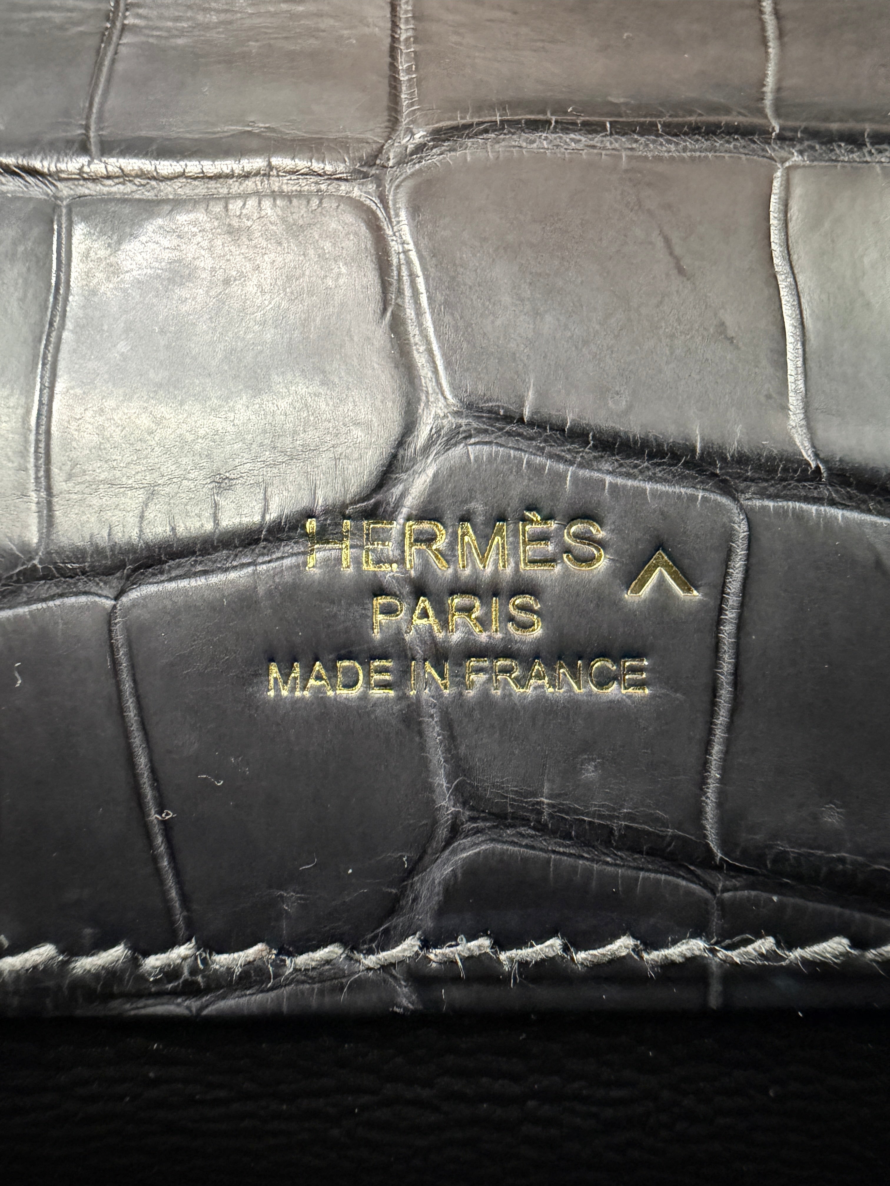 Hermès Kelly Cut Graphite Matt Porosus Permabrass Hardware