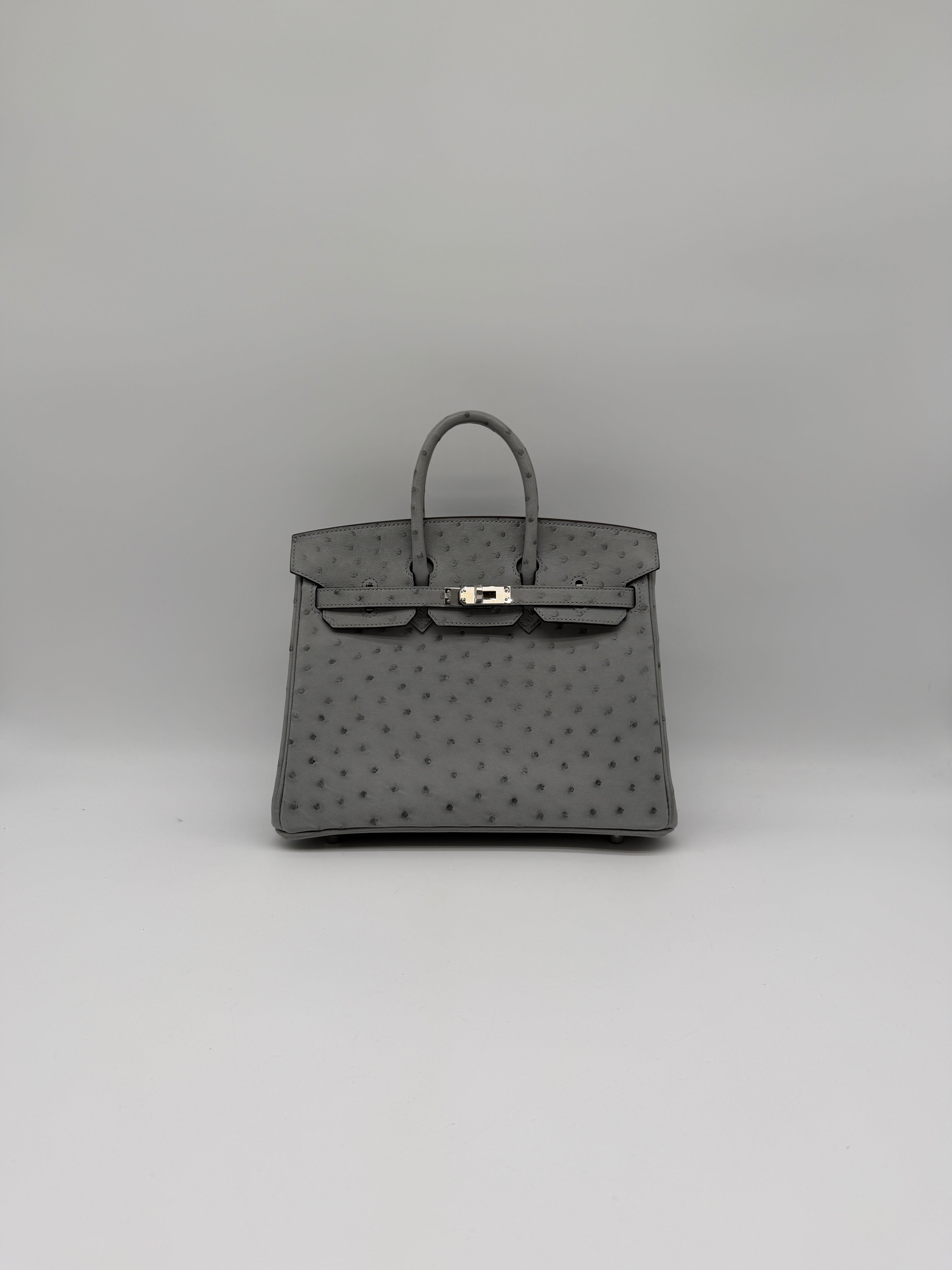 Hermès Birkin 25 Ostrich Bleu Glacier Palladium Hardware