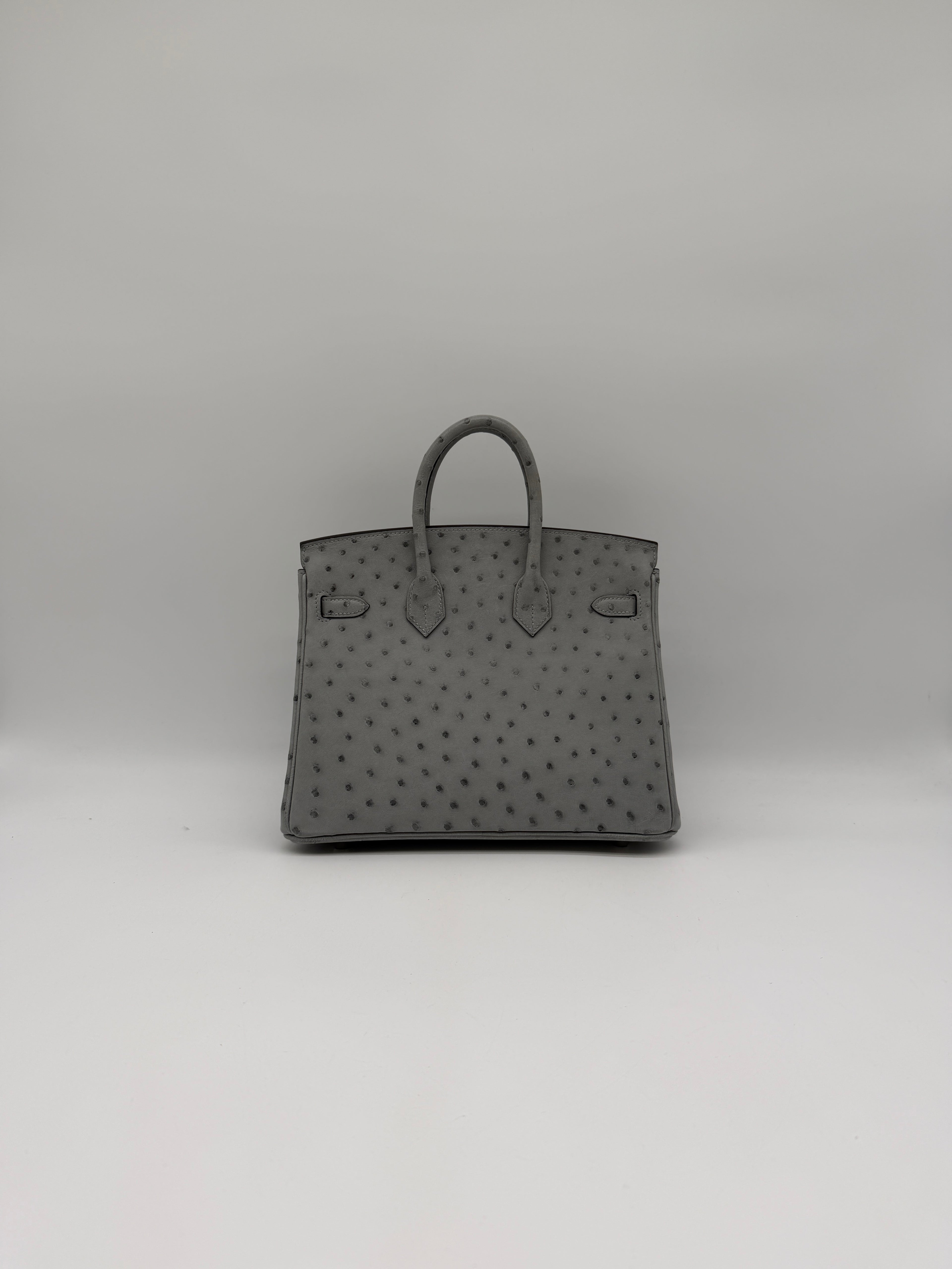Hermès Birkin 25 Ostrich Bleu Glacier Palladium Hardware