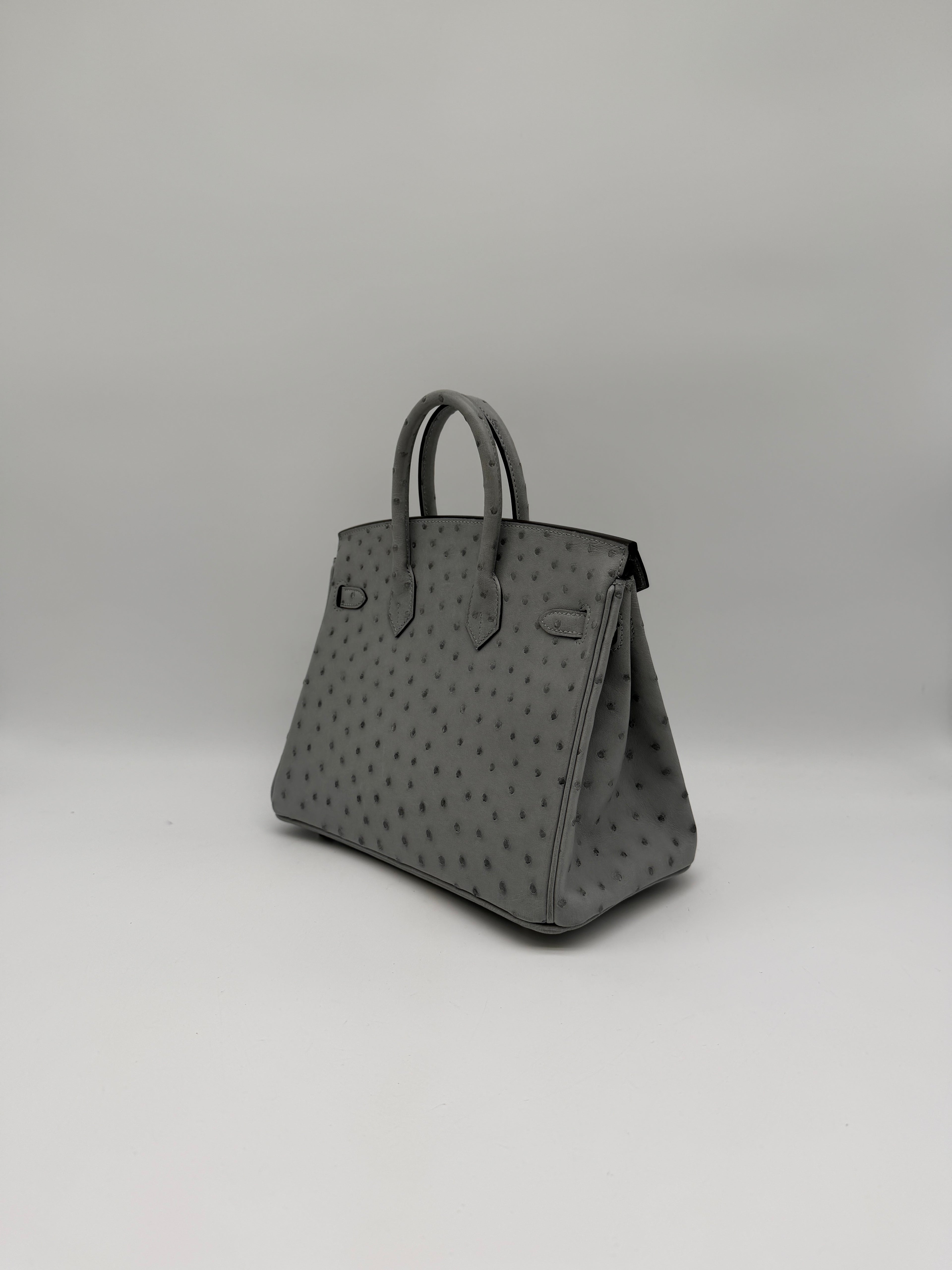 Hermès Birkin 25 Ostrich Bleu Glacier Palladium Hardware