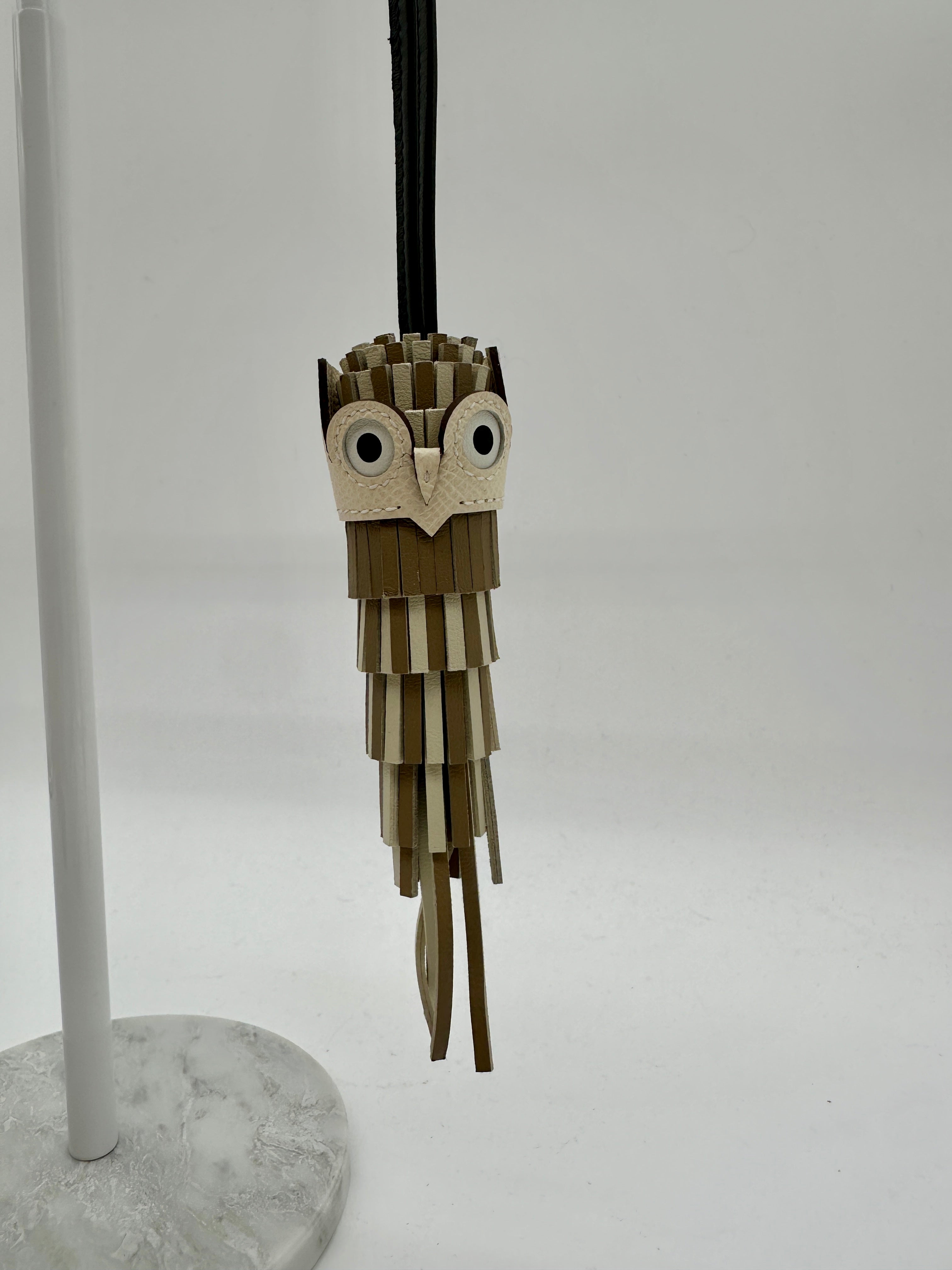 Hermès Chouette Owl Charm Marfa - Craie - Noir - Nata - Blanc Milo - Swift and Epsom