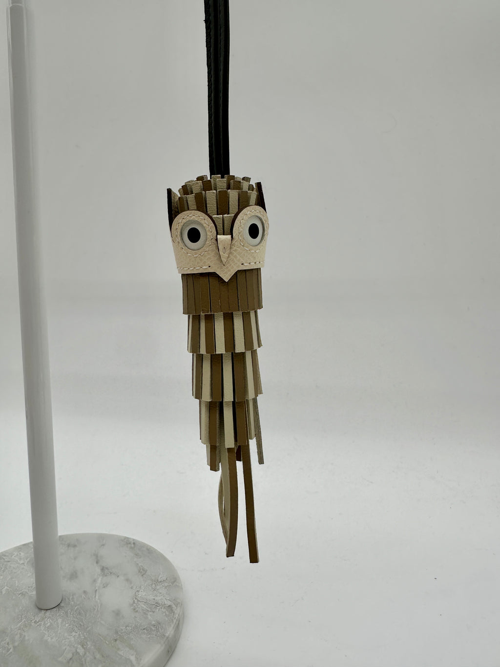 Hermès Chouette Owl Charm Marfa/ Craie/ Noir /Nata /Blanc Milo, Swift and Epsom