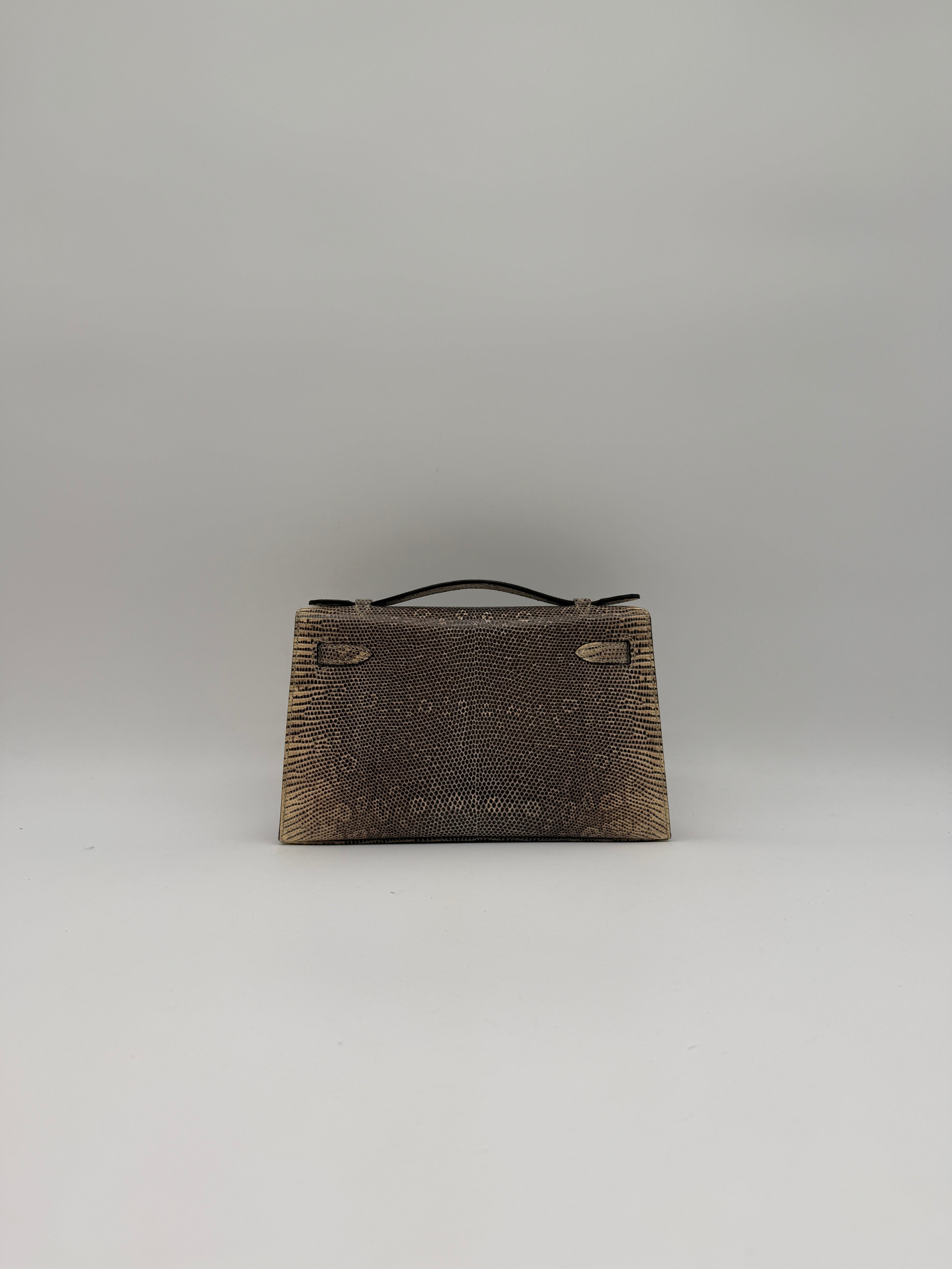 Hermès Kelly Pochette Ombre Lizard Ombre  Palladium Hardware