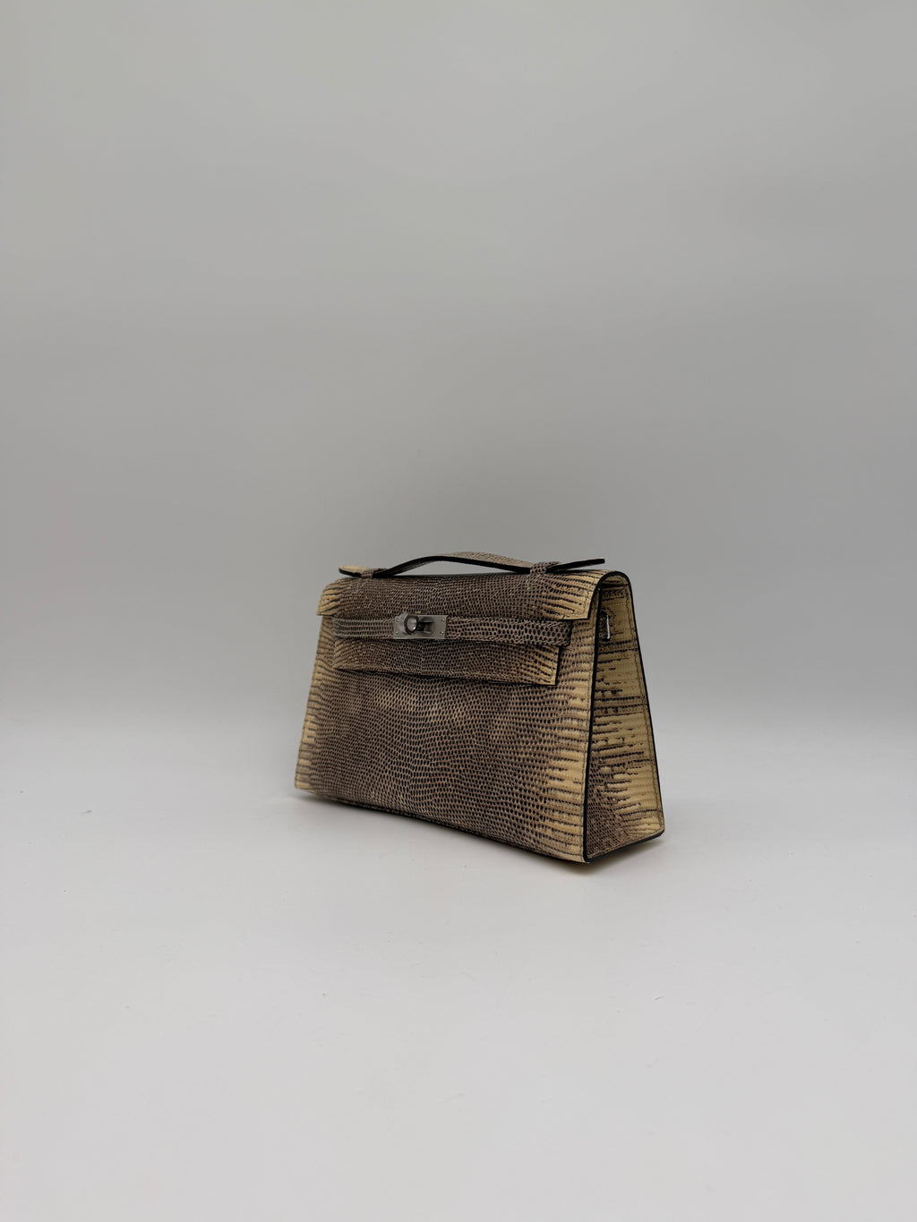Hermès Kelly Pochette Ombre Lizard Ombre  Palladium Hardware