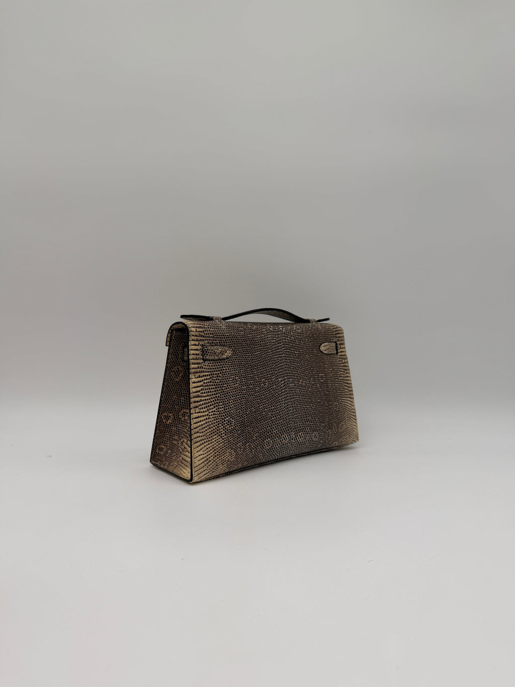 Hermès Kelly Pochette Ombre Lizard Ombre  Palladium Hardware