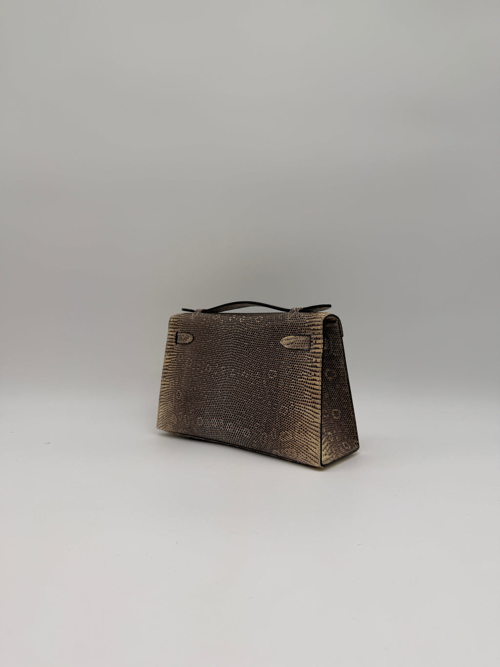 Hermès Kelly Pochette Ombre Lizard Ombre  Palladium Hardware