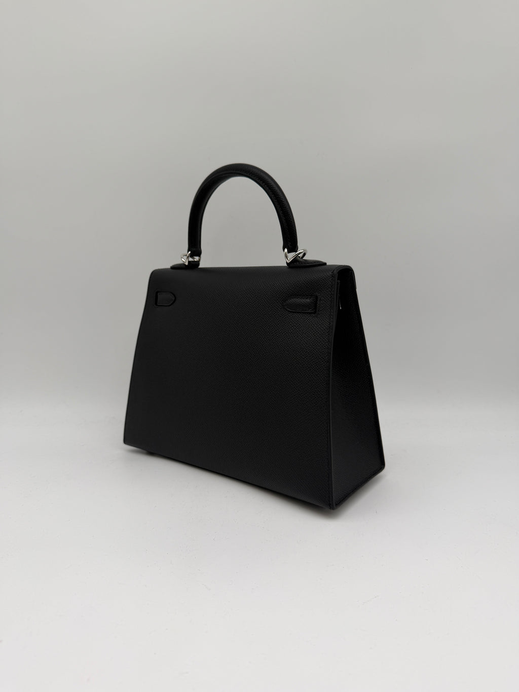 Hermès Kelly 25 Black Epsom Palladium Hardware