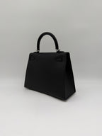 Hermès Kelly 25 Black Epsom Palladium Hardware