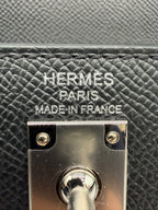 Hermès Kelly 25 Black Epsom Palladium Hardware