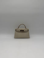Hermès Mini Kelly Beton Matte Croc Permabrass Hardware