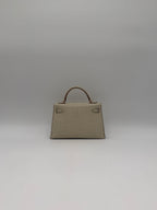 Hermès Mini Kelly Beton Matte Croc Permabrass Hardware