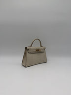 Hermès Mini Kelly Beton Matte Croc Permabrass Hardware