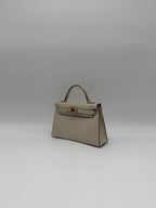 Hermès Mini Kelly Beton Matte Croc Permabrass Hardware